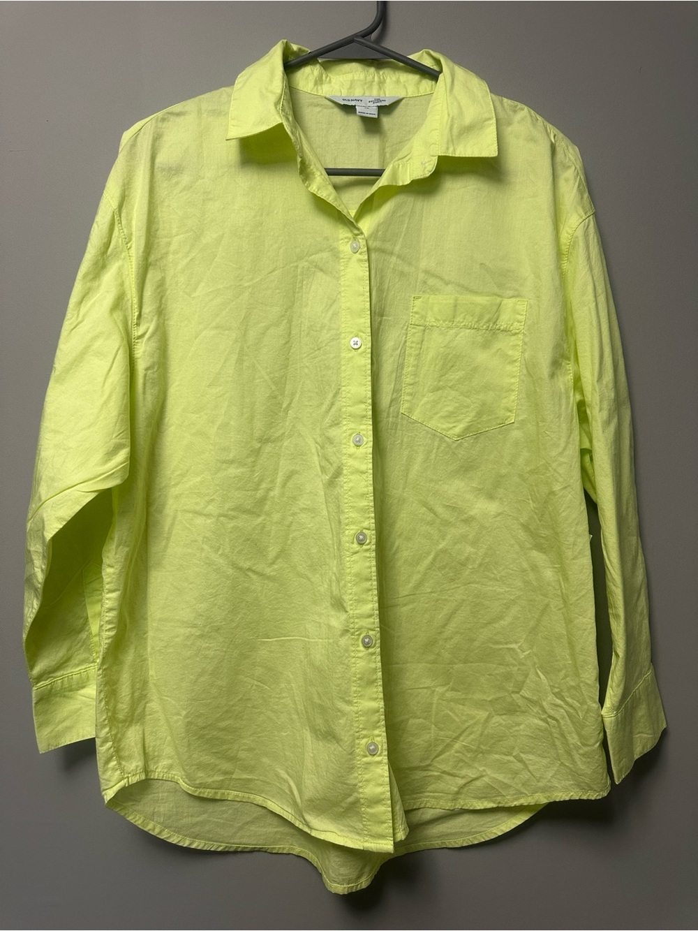 Old Navy Neon Yellow Button-Down Shirt